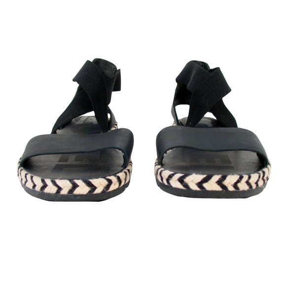 ANTHROPOLOGIE SOREL Ella II Leather Chevron Jute Espadrille Sandals Women's 9 - Picture 7 of 10